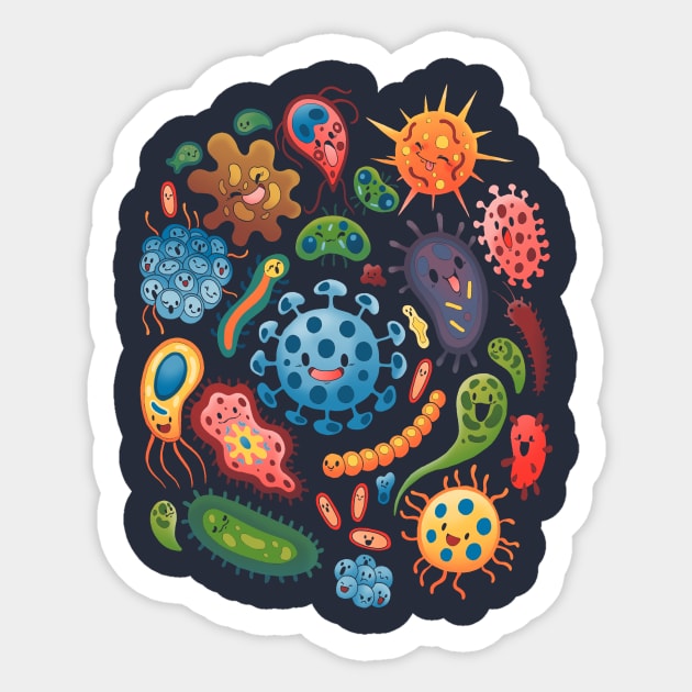 Bacterian World Sticker by Vallina84